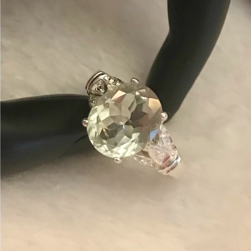 Prasiolite Sterling Silver Ring size 8